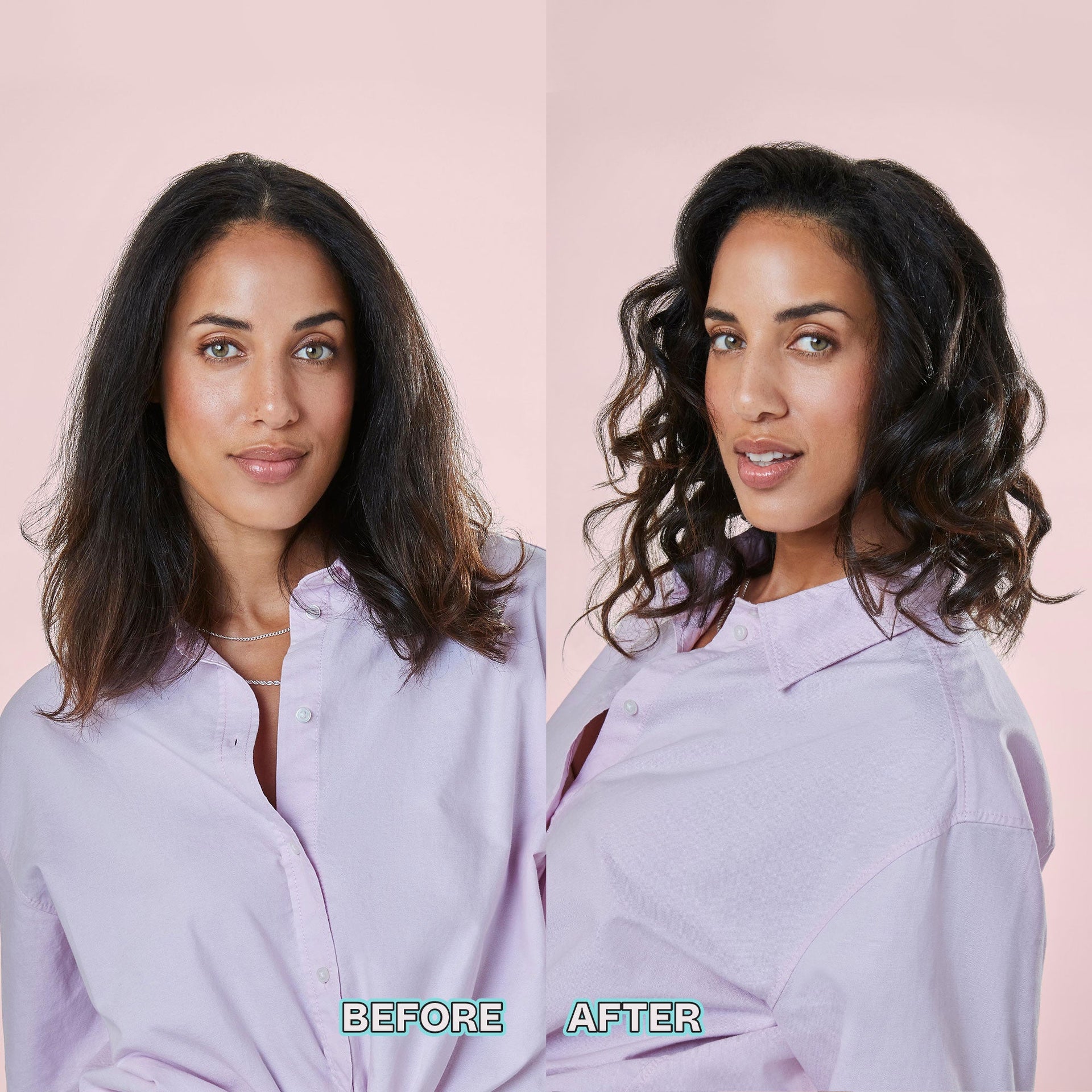 mane 1” Curling Iron Styling Attachment Before and After