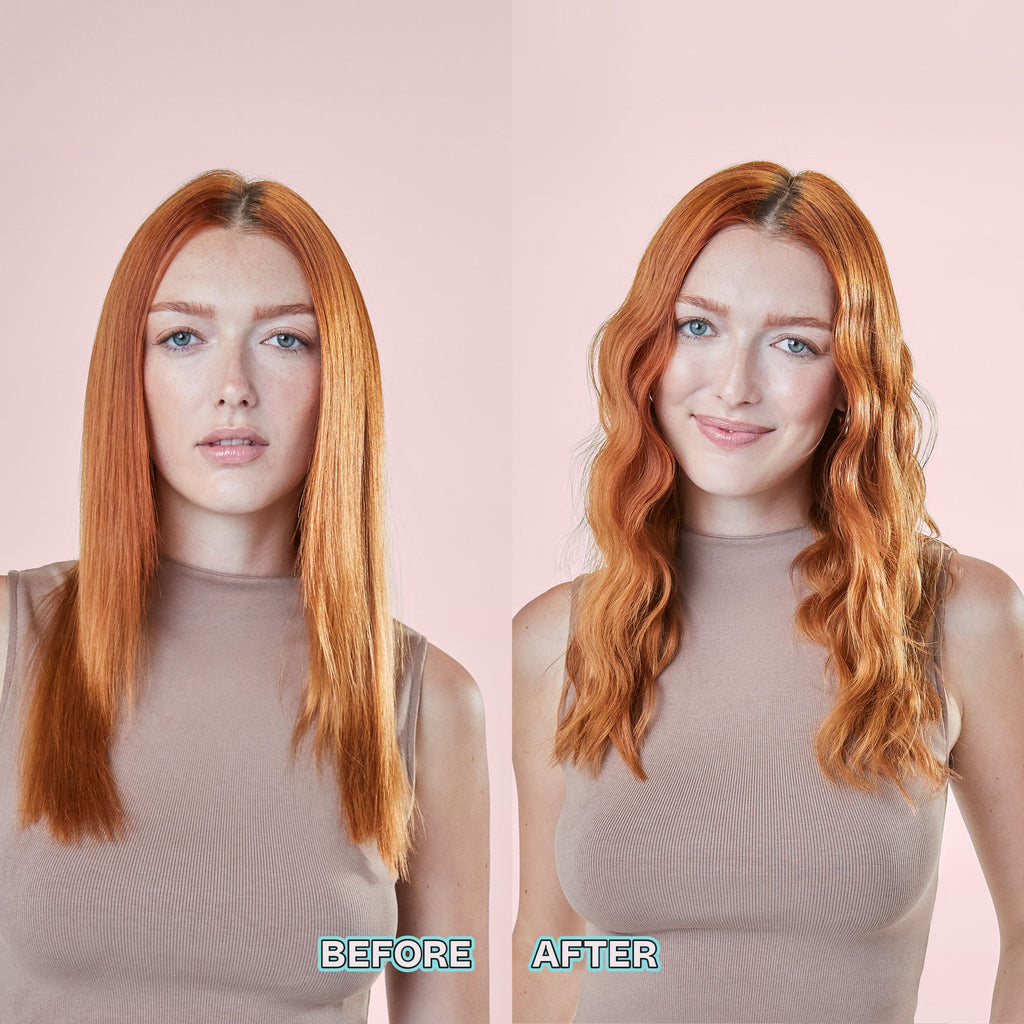 mane 1.25” Jumbo Hair Waver Styling Attachment before and after