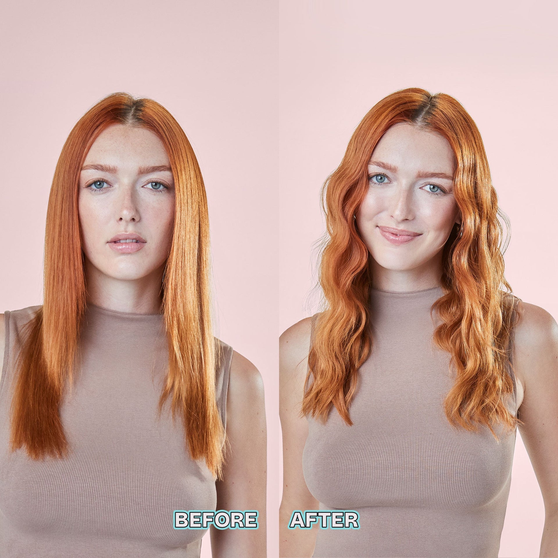 mane 1.25” Jumbo Hair Waver Styling Attachment before and after