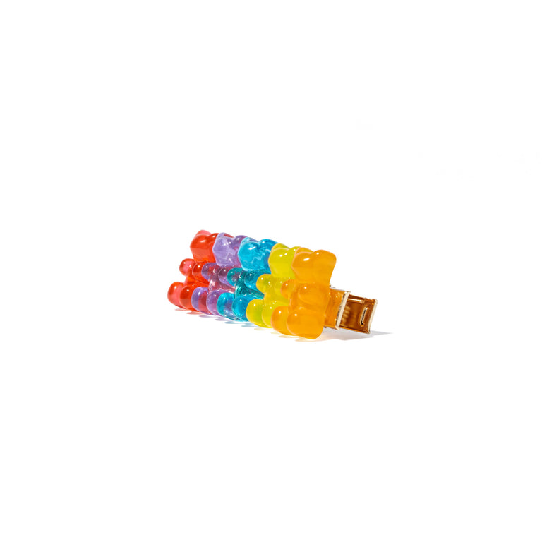 mane glossy rainbow gummy bears side view