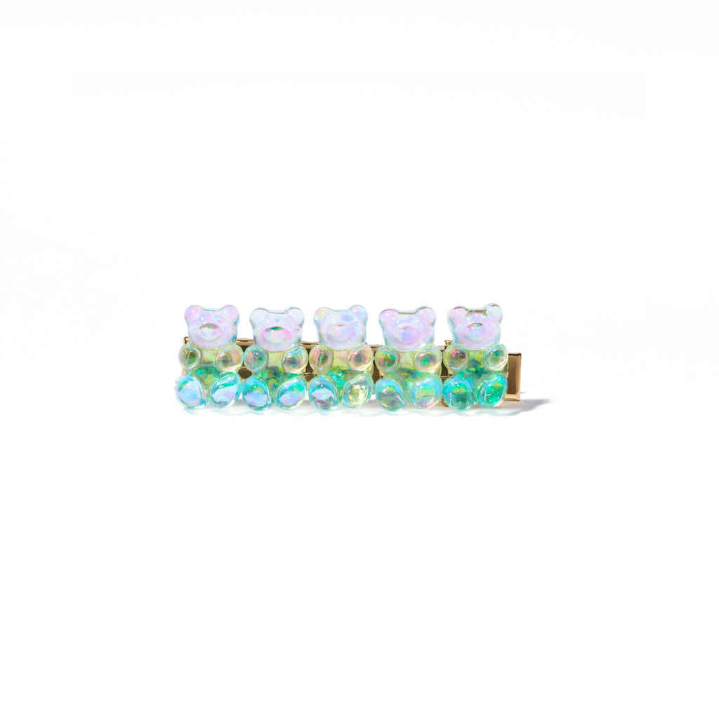 Blue Holo Gummy Bears Hair Clip