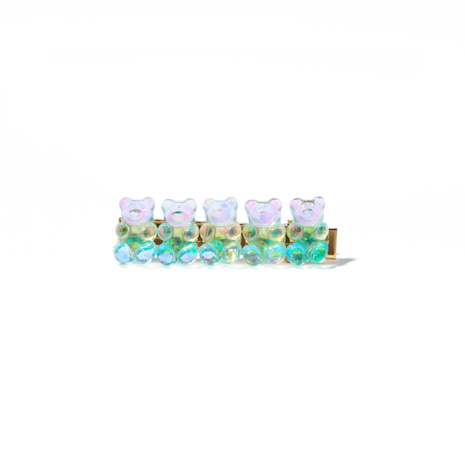 Blue Holo Gummy Bears Hair Clip