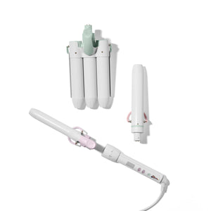 mane power base and curling iron, wand and waver attachments