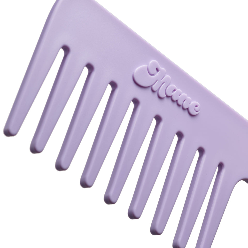 mane not ur average wide-tooth comb in purple