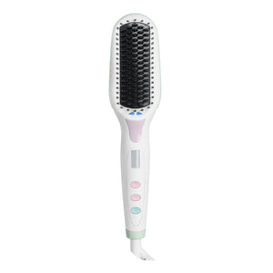 Hot straightening brush on white background