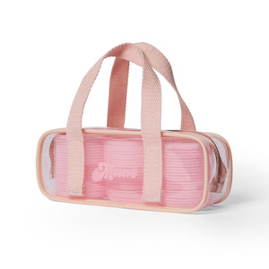 Roll & Scroll Self-Grip Rollers in a small pink clear case
