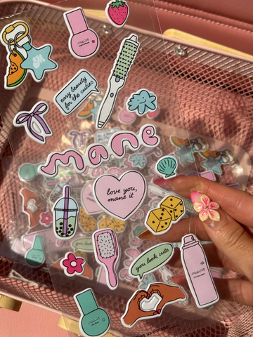 Collection of colorful stickers on a clear background