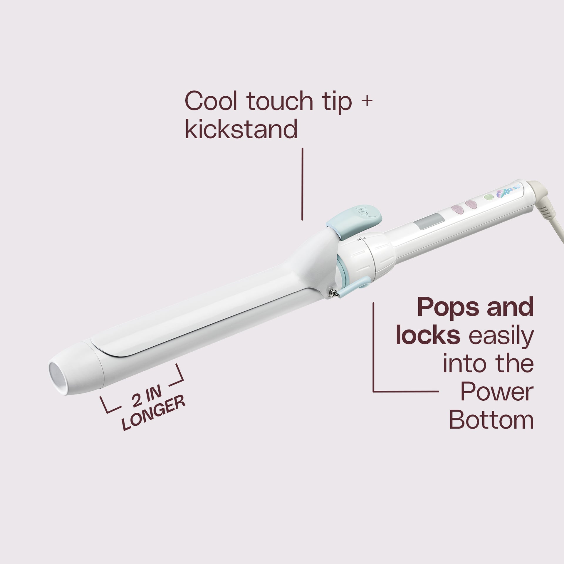 1.25" Curling Iron Extended Length Attachment infograph