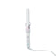 A white and light pink curling iron with a digital display screen and a white power cord, shown against a solid white background.