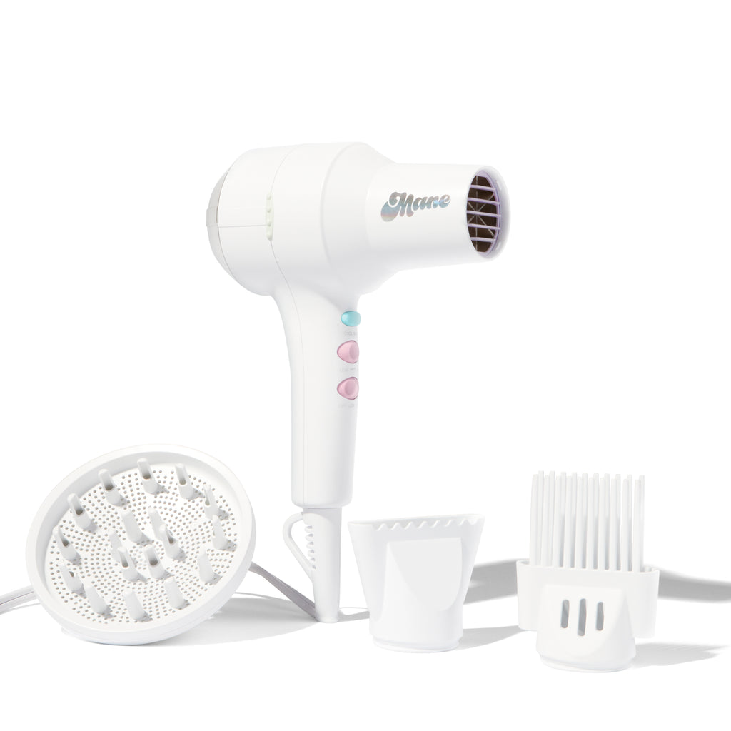this totally blows! Ionic Compact Hair Dryer with diffuser, nozzle, and hair comb attachments