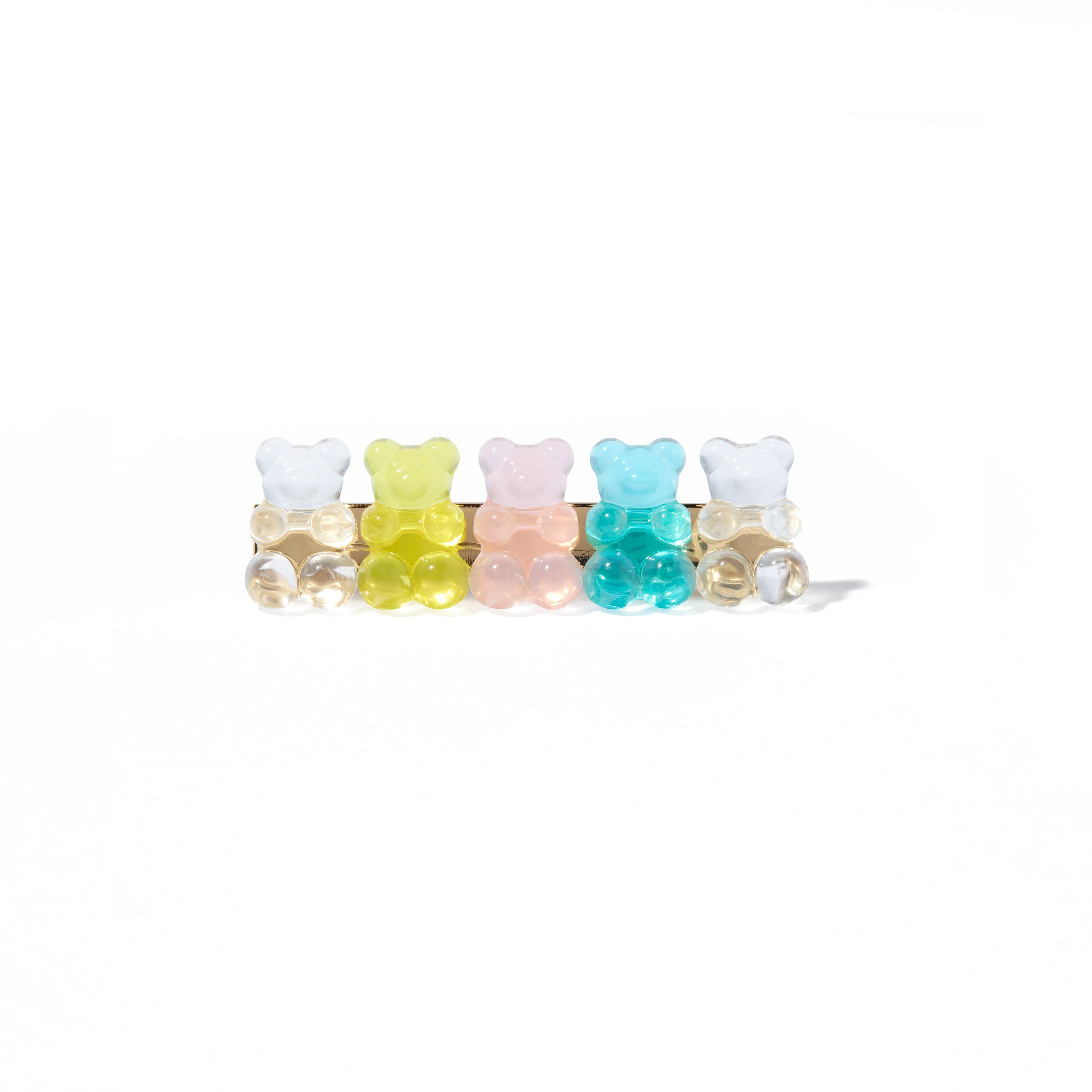 Glossy pastel gummy bear hair clips