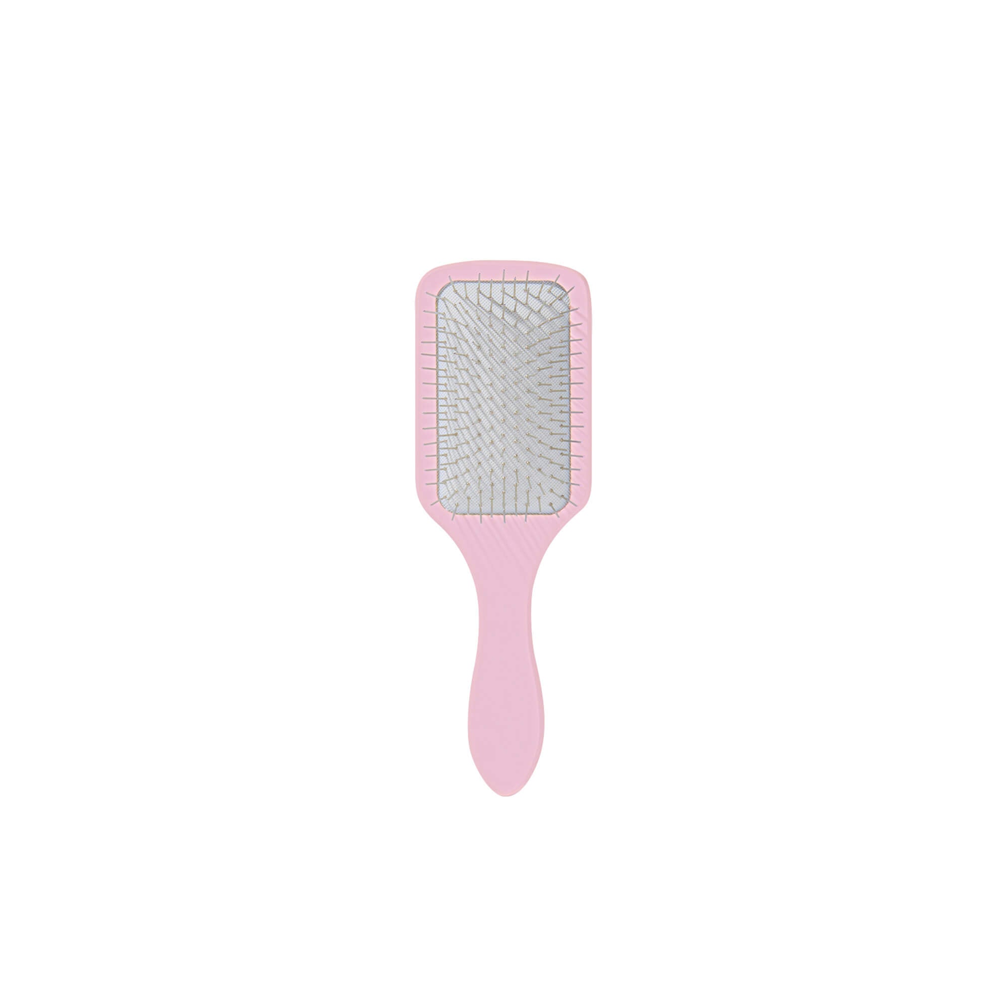 pink mini detangling brush on white background