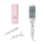 Large Hot Round Brush, Pink Texture Spray & 2 Hair Sectioning Clips on a white background