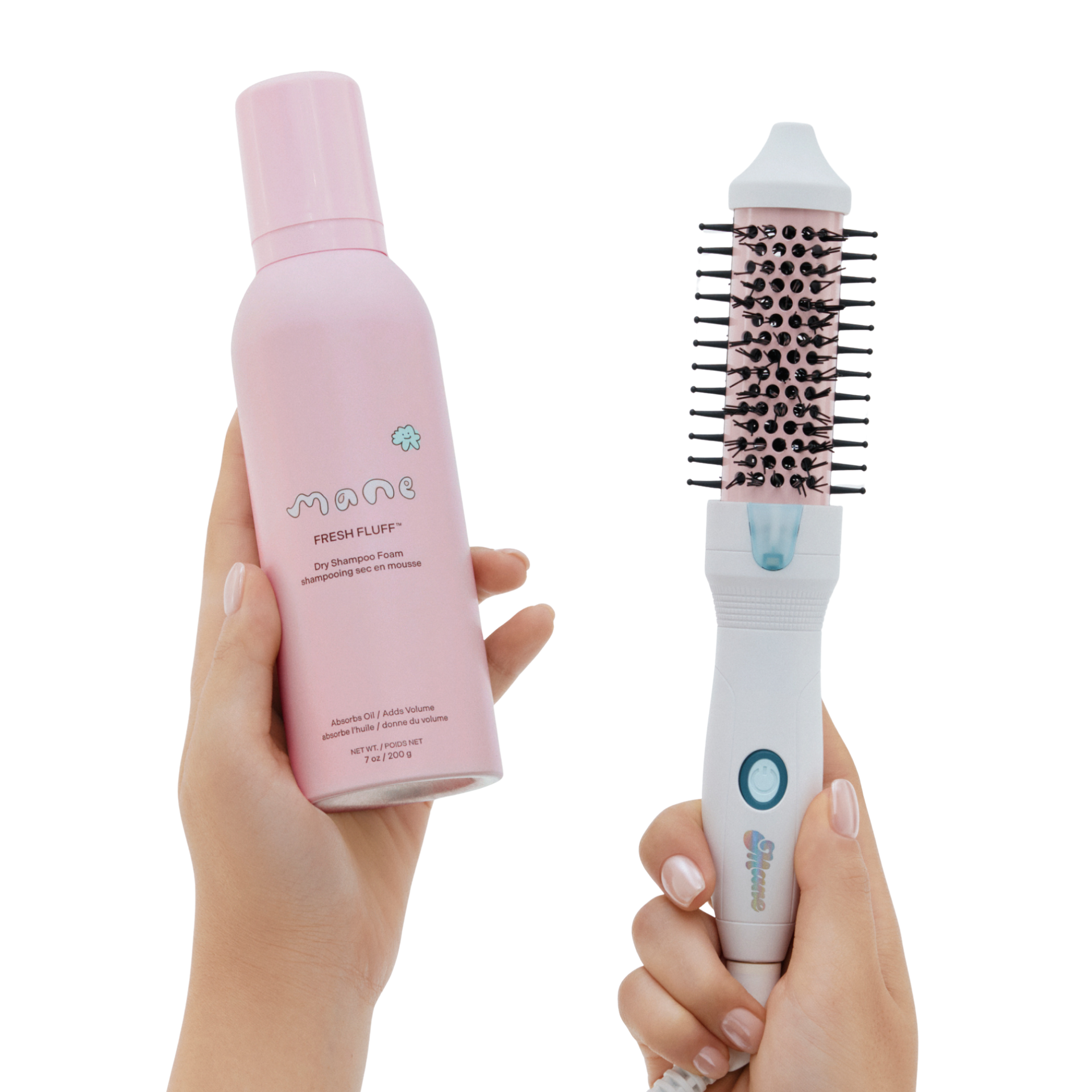 Fluff & Flip Kit - Fresh Fluff Dry Shampoo Foam & Mini Hot Round Brush