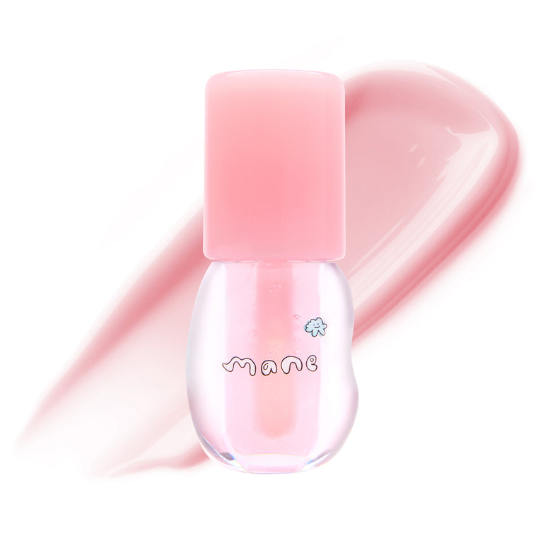 Pink lip gloss bottle with 