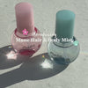 video of new mane hair and body mist pink and blue bottles