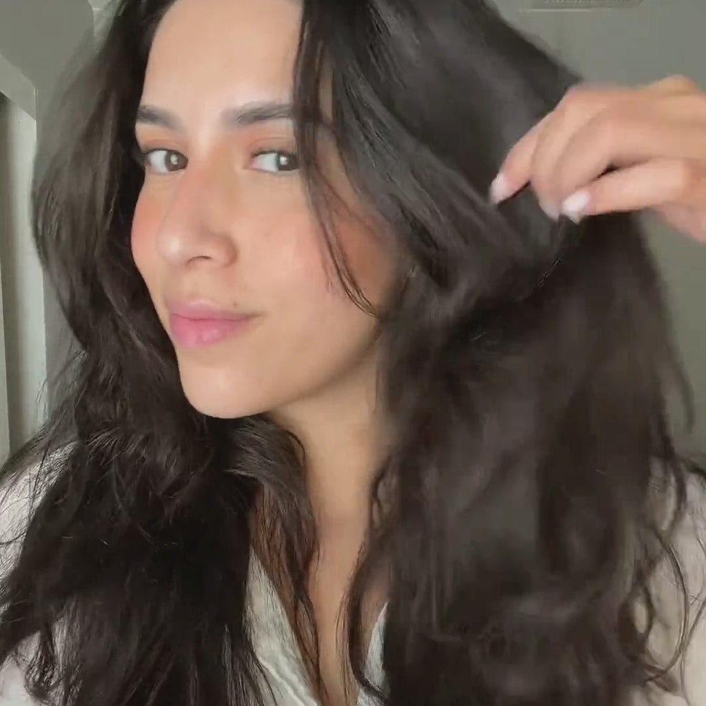 model using hot round brush
